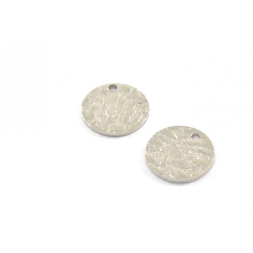 Stainless steel round charm 12mm